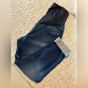 Isabel Maternity Dark Denim Blue Skinny Jeans Jeggings Size 8